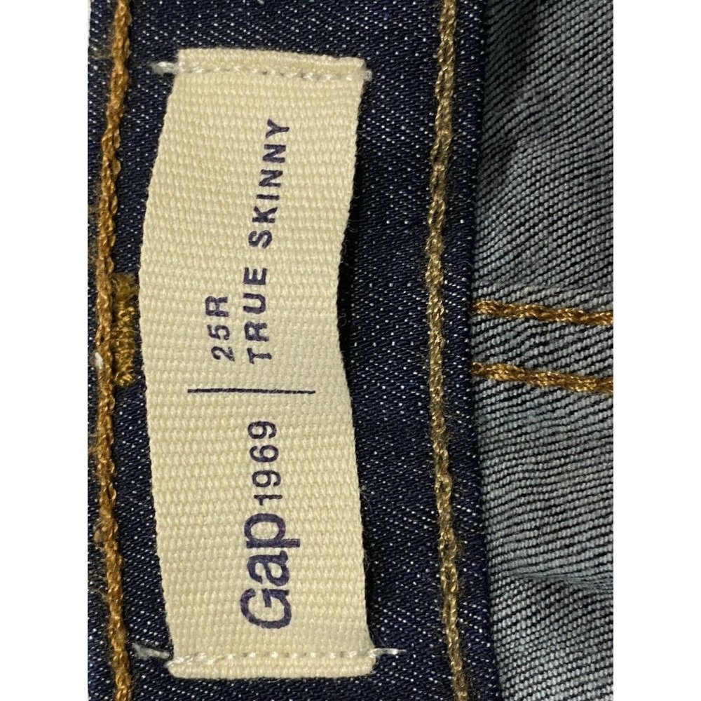 NWT GAP Women's Sculpt True Skinny Jeans 0/25R Darker Wash Stretch #788054 - Picture 5 of 8